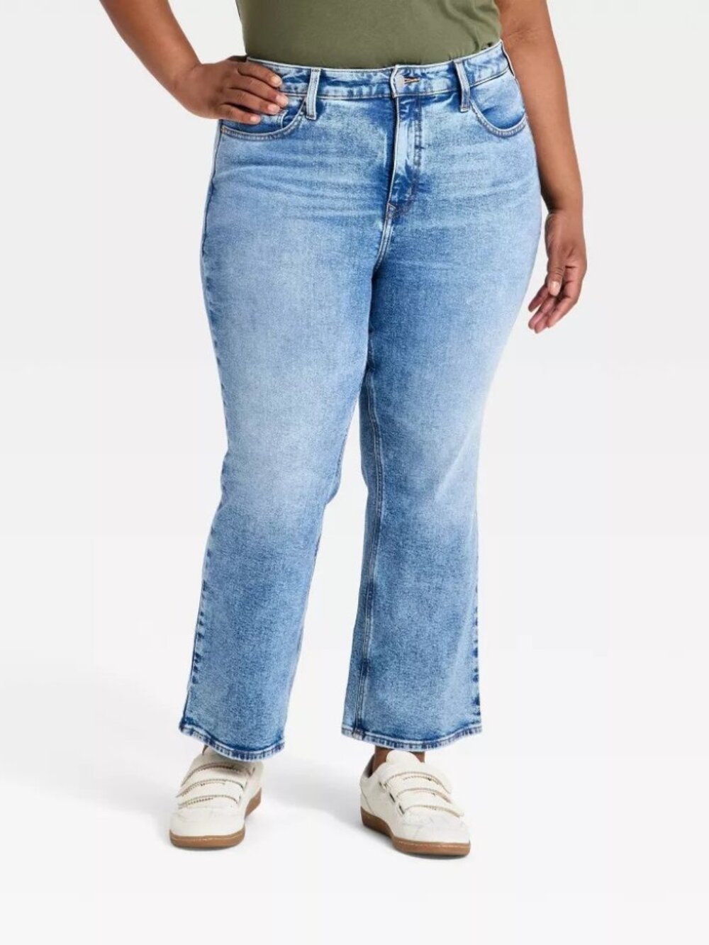 Ava & Viv high rise flare jeans women blue wash size 24 NWT